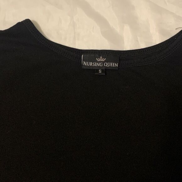 Nursing Queen Breast Feeding Top Short Sleeve Black Size Small Double Zippers - Picture 3 of 10